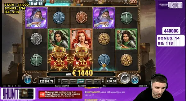 Vue d'un stream de Bidule avec un gros gain